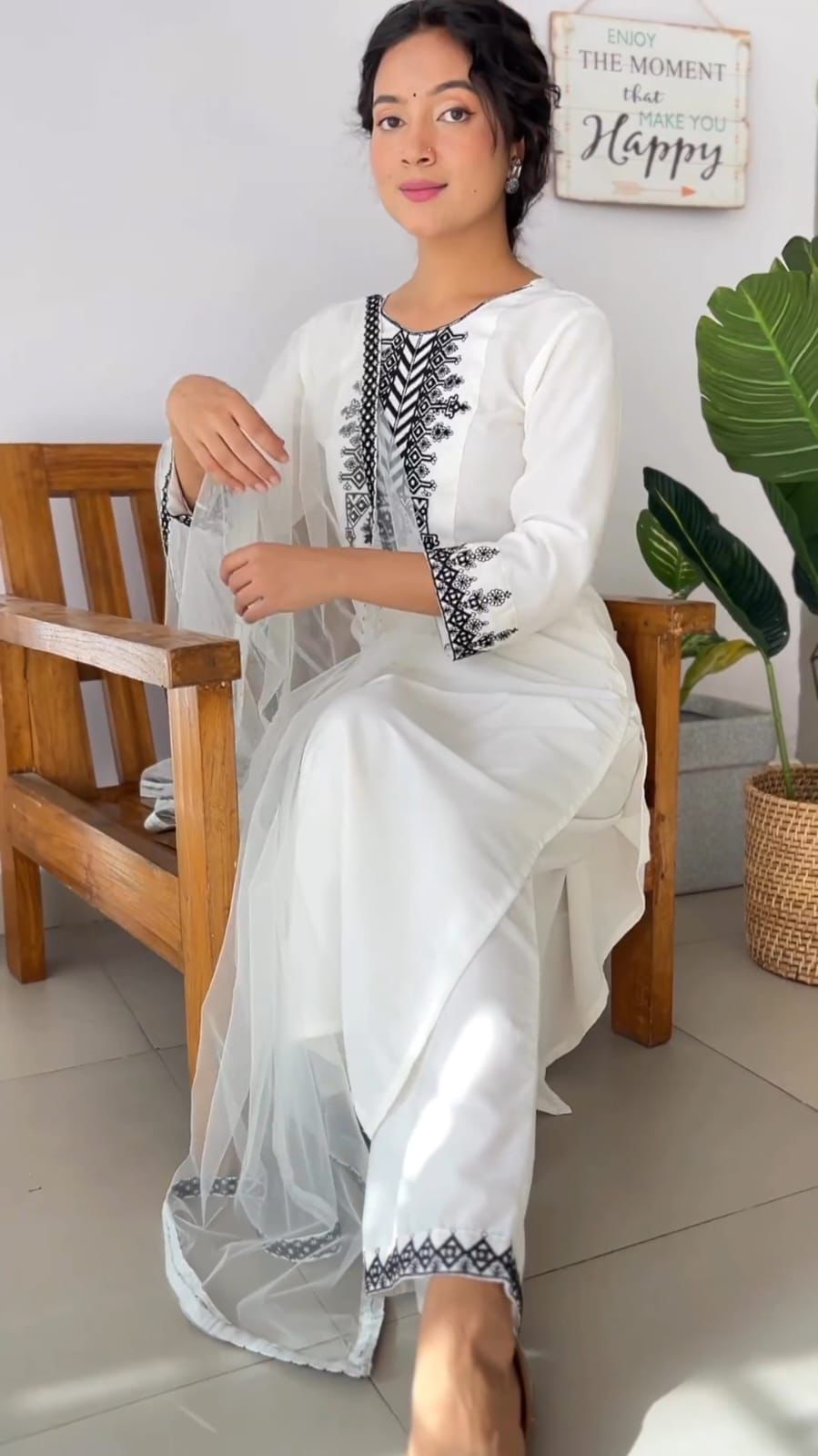 White stylish short kurti without inner for women